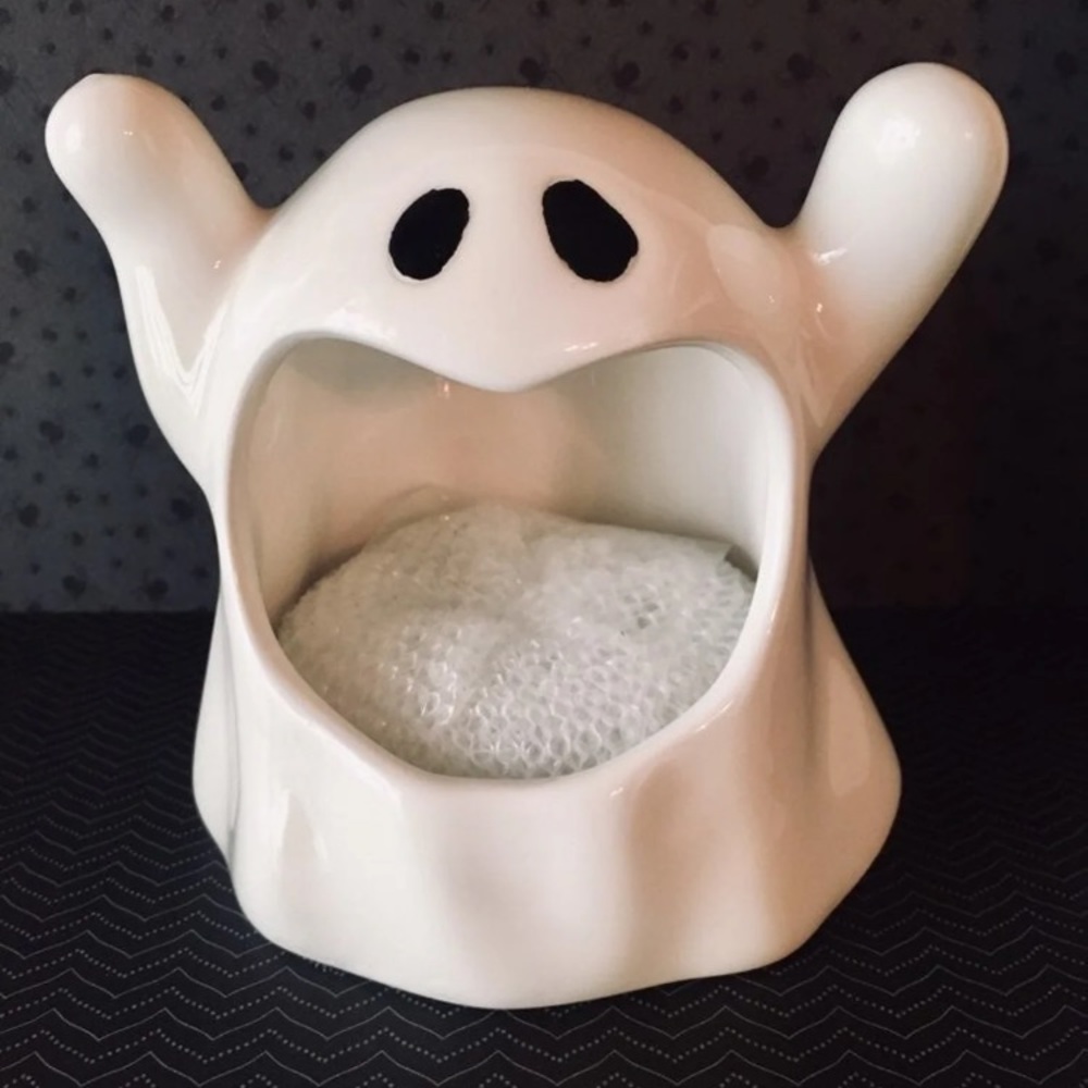 Halloween Ceramic Ghost Scrubby Sponge Holder - Picture 5 of 5